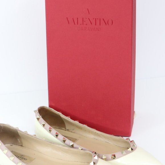 My Valentino Cream Spiked Flats - Picture 11 of 12